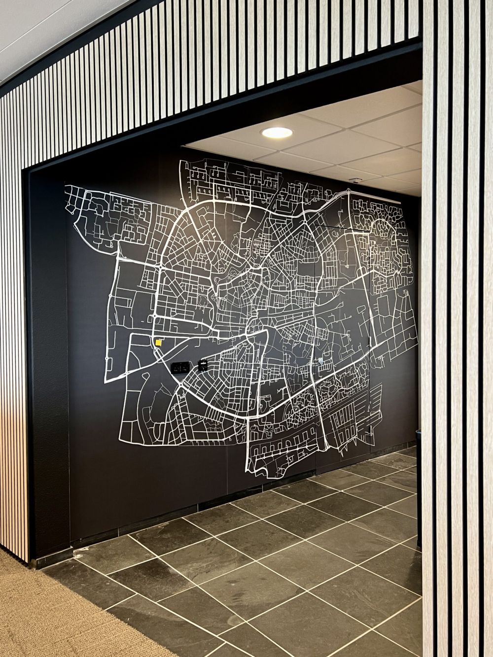 Plattegrond van Leeuwarden, zwart