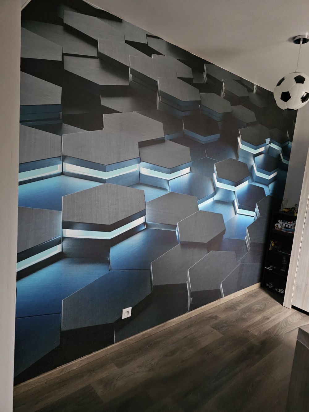 Oplichtende 3D hexagons