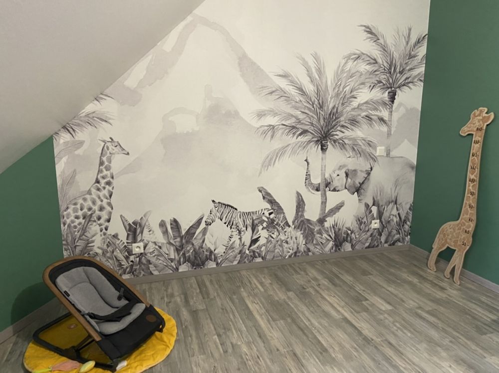 Jungle dieren in zwart-wit
