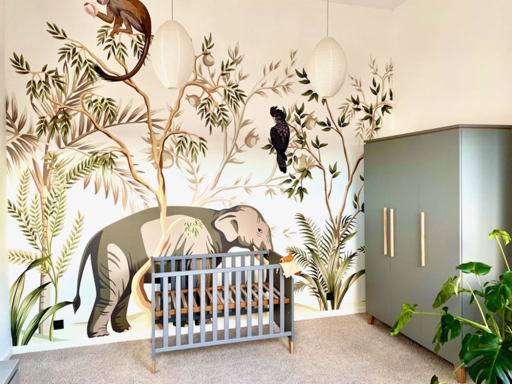 Getekende dieren in de jungle