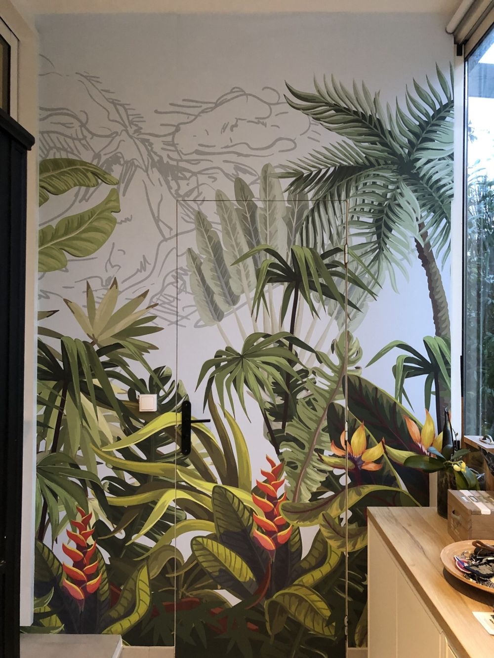 Jungle bomen en bloemen