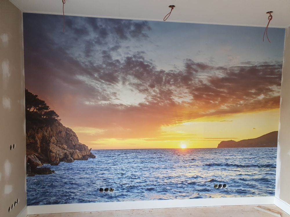 Zonsondergang op een eiland