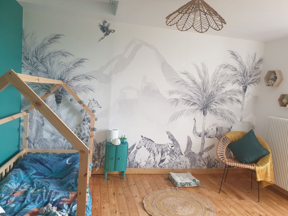 Jungle dieren in zwart-wit