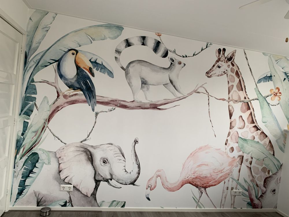 Waterverf Afrikaanse dieren