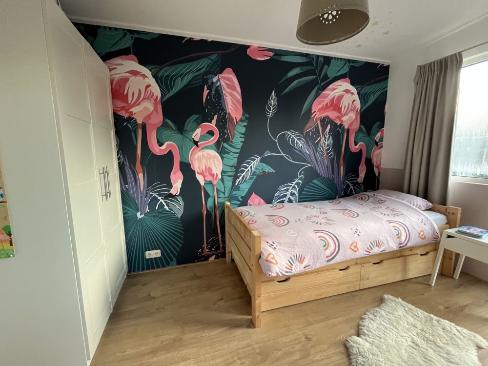 Wilde roze flamingo's