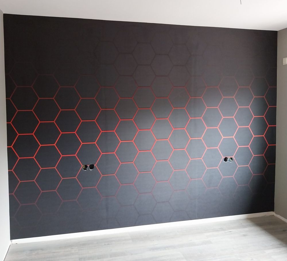 Rood gloeiende hexagons