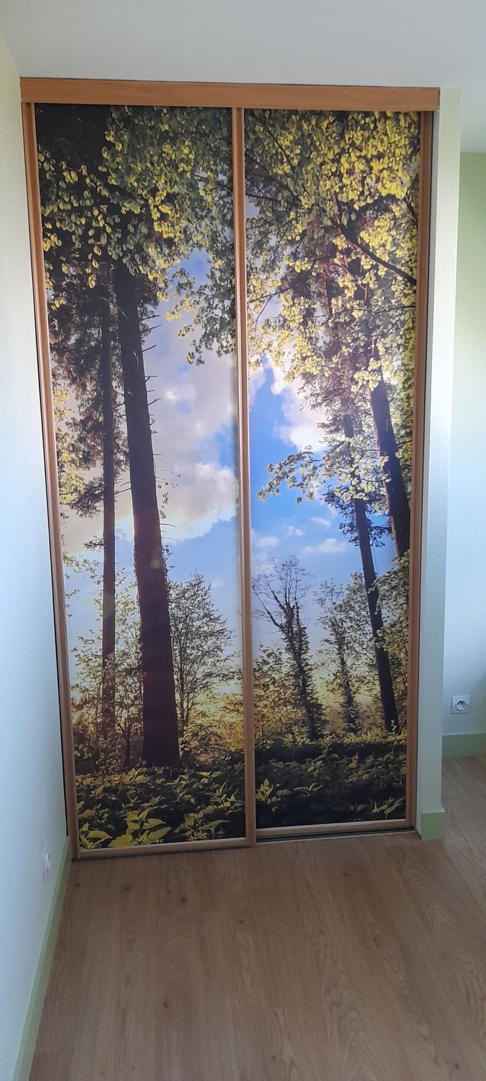 Zonsondergang door de bomen