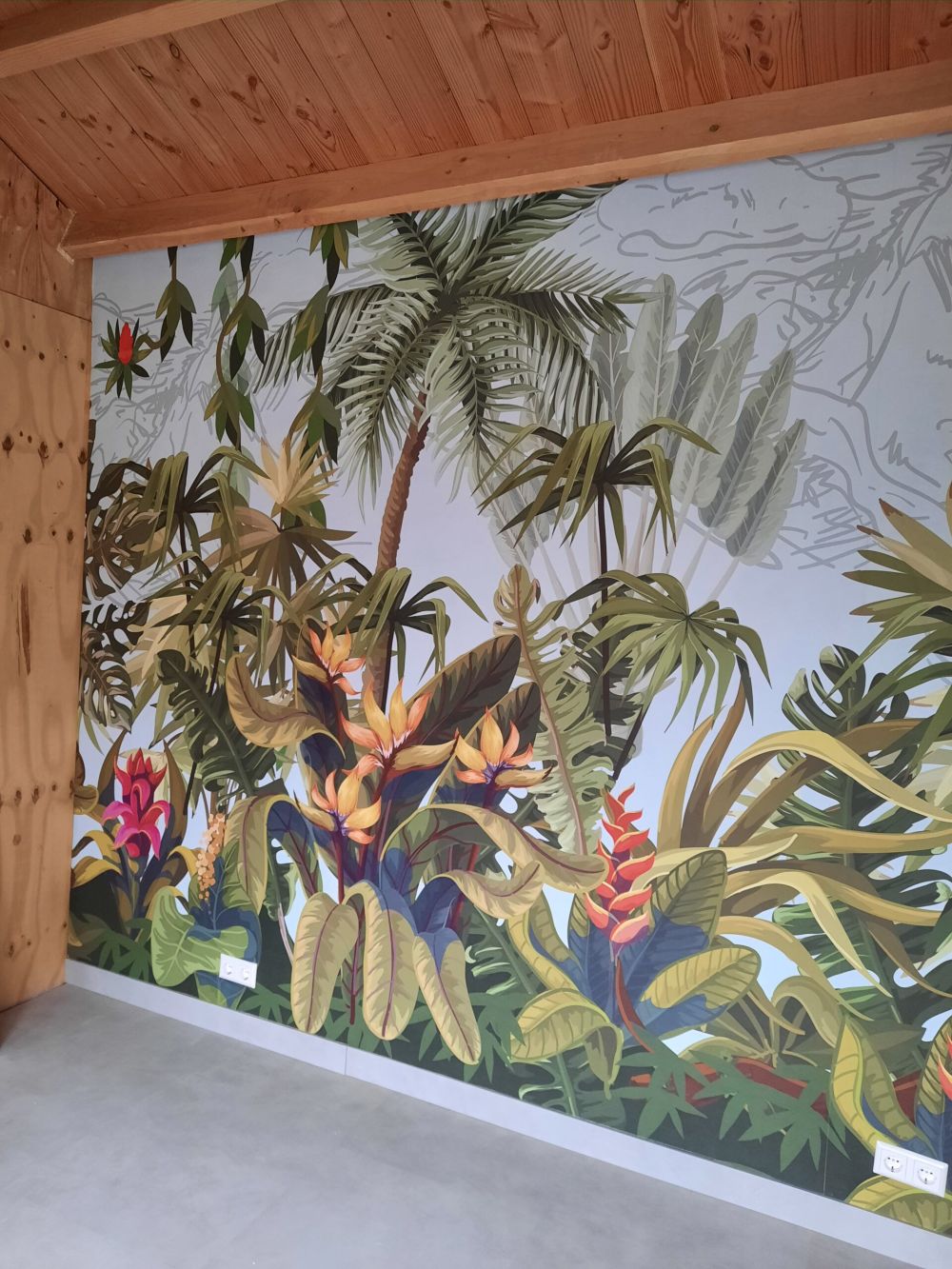 Jungle bomen en bloemen