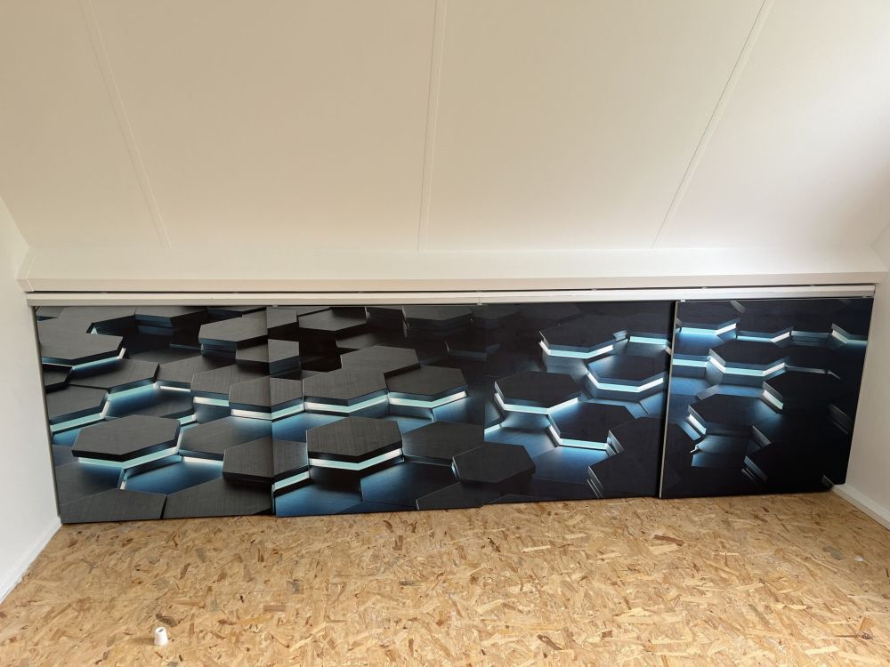 Oplichtende 3D hexagons