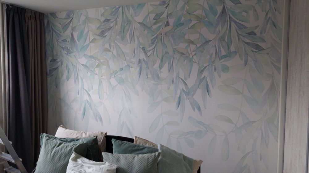 Pastelkleurige waterverf bladeren