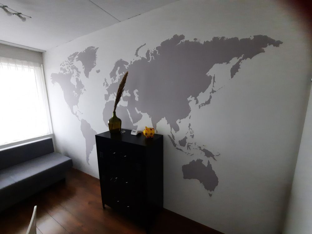 Grijze wereldkaart