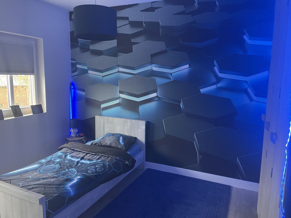 Oplichtende 3D hexagons