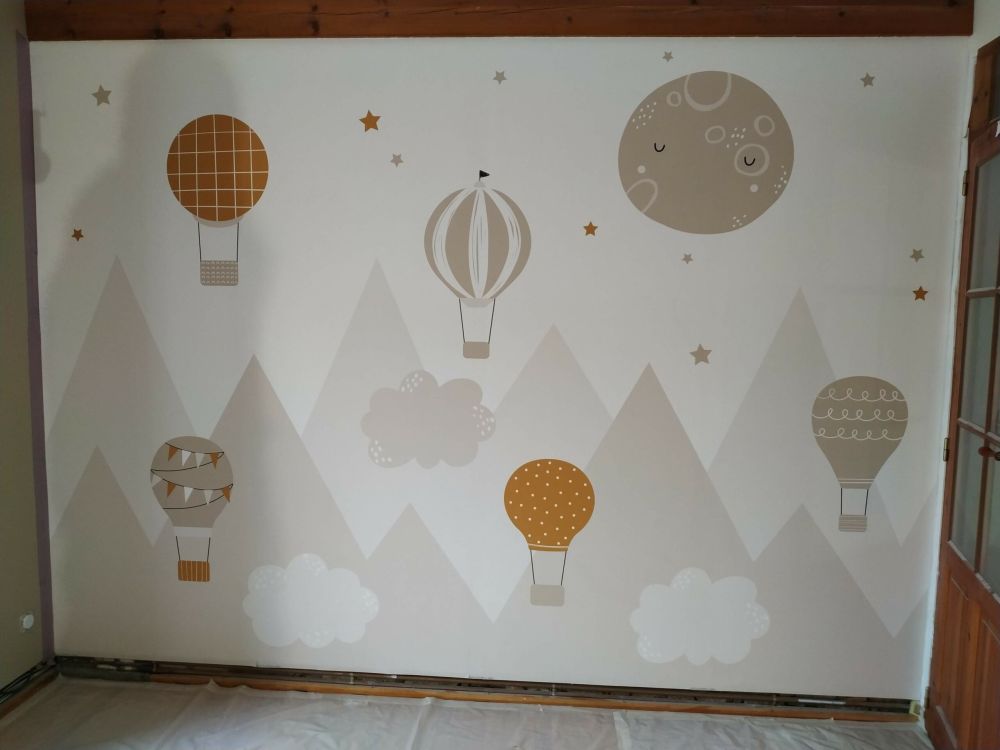 Luchtballonnen door de bergen