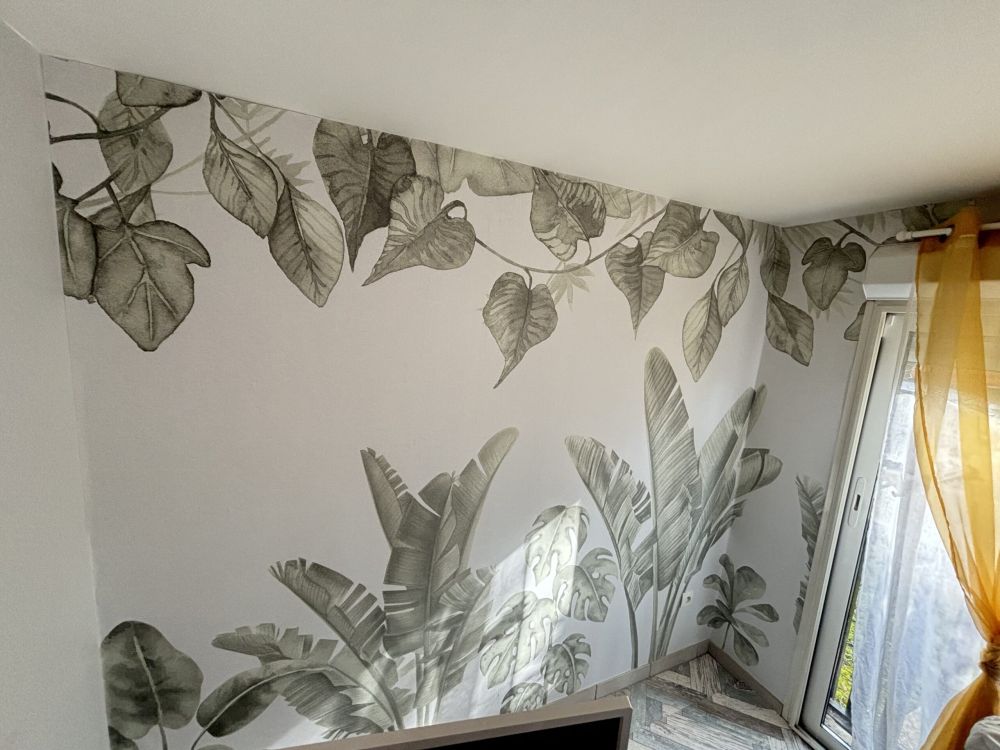 Jungle bladeren in groen