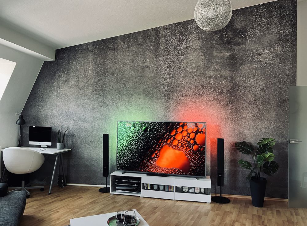 Behang met grijs beton