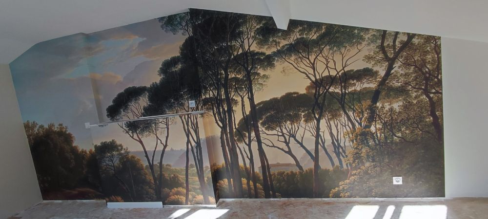 Italiaans landschap met parasoldennen