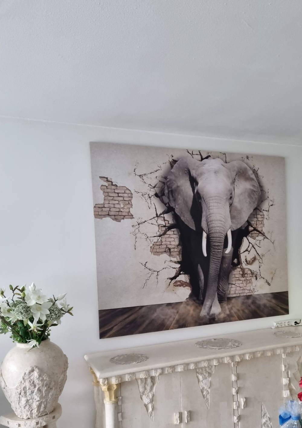 3D Olifant uit de muur