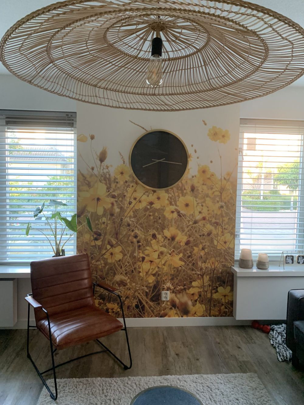 Gele bloemen met vintage look