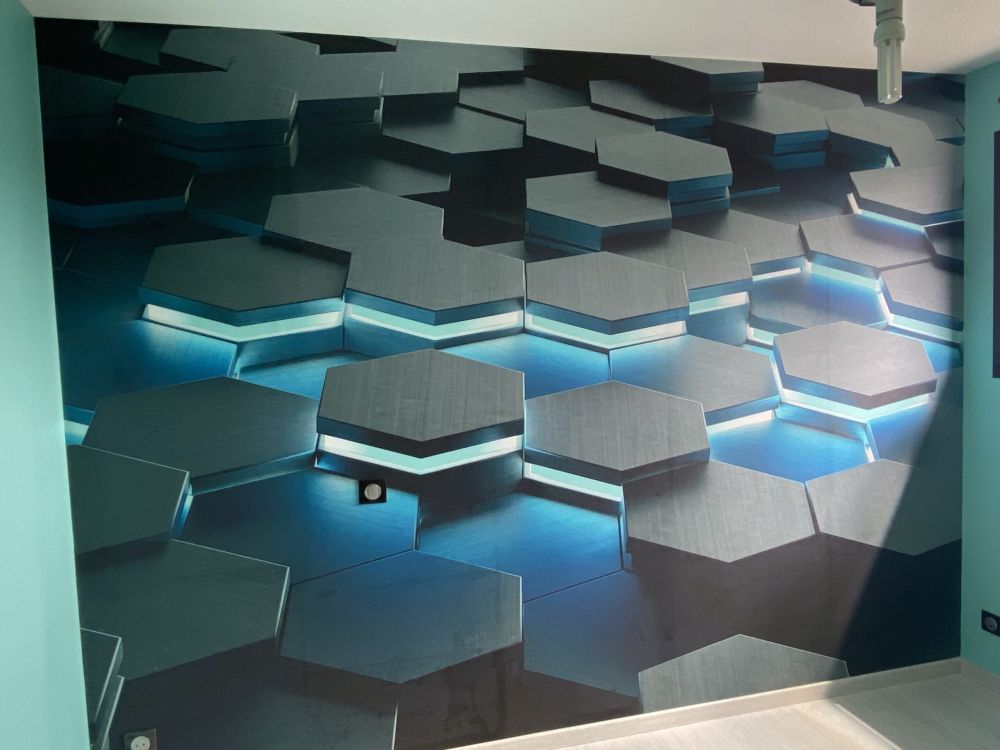 Oplichtende 3D hexagons