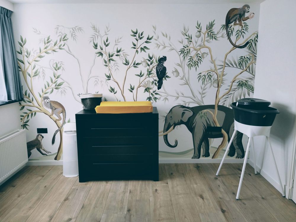 Getekende dieren in de jungle