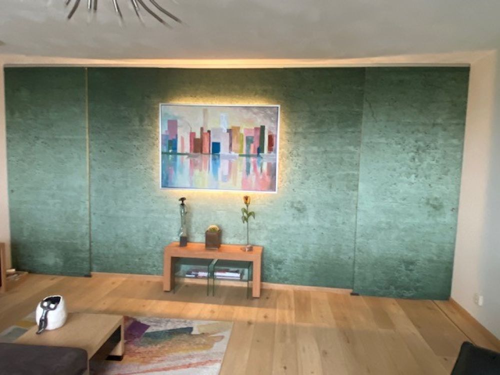 Groene betonnen muur