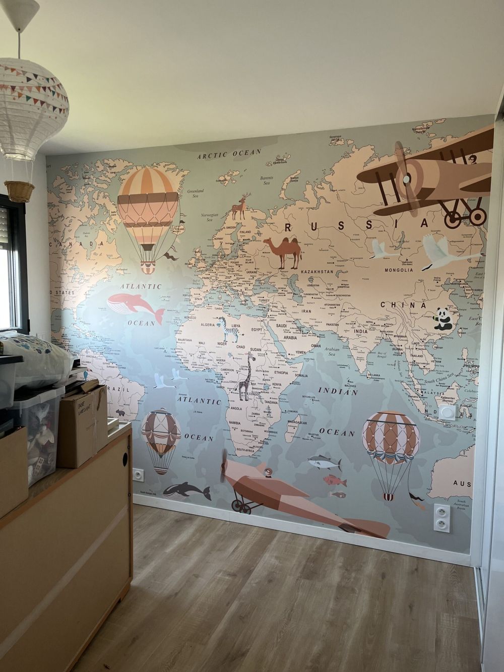 Beige wereldkaart
