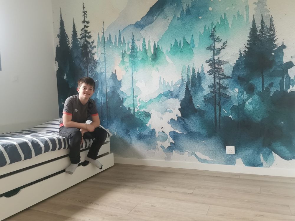 Bos in aquarel kleuren