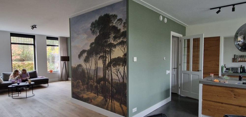 Italiaans landschap met parasoldennen