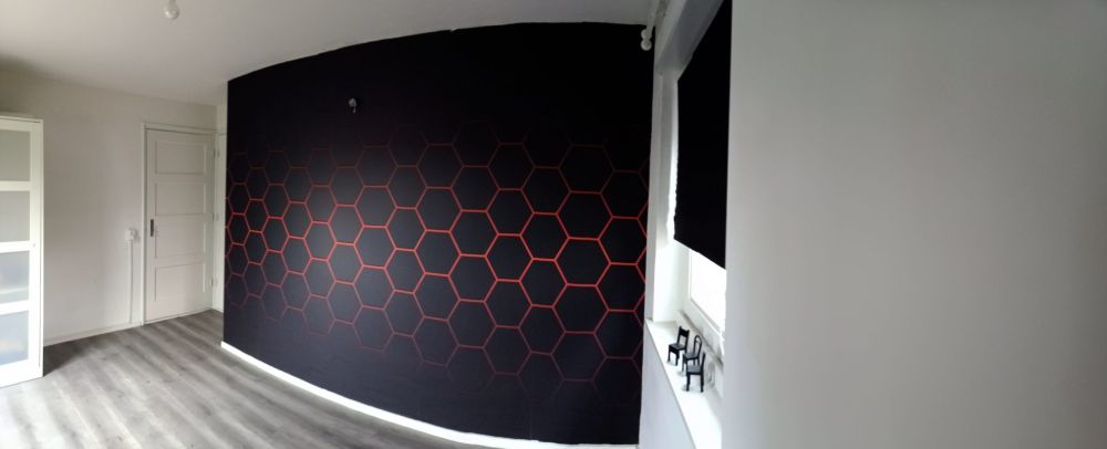 Rood gloeiende hexagons