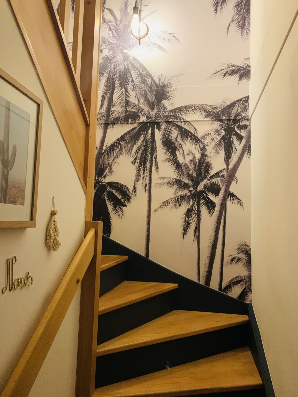 Palmbomen in zwart-wit