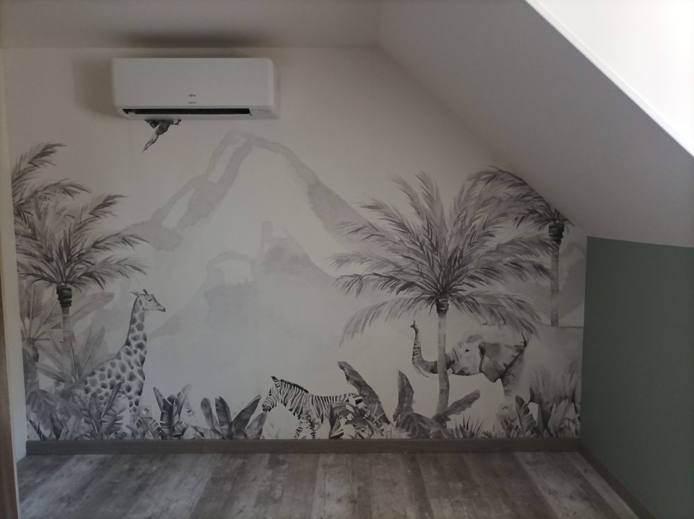 Jungle dieren in zwart-wit