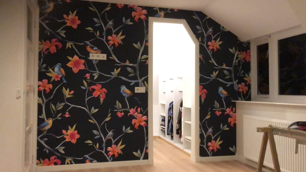 Tropische bloemen en vogels