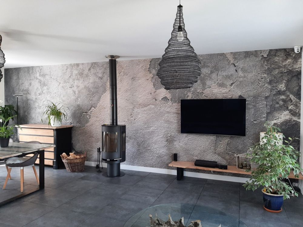 Gebarsten beton met stuc