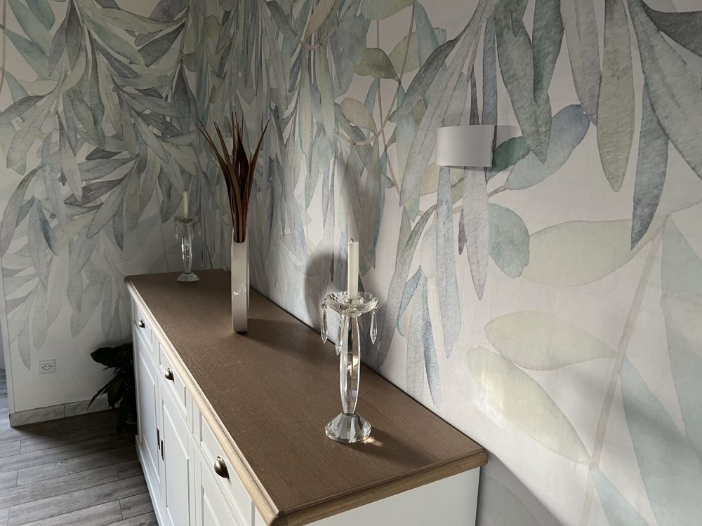 Pastelkleurige waterverf bladeren