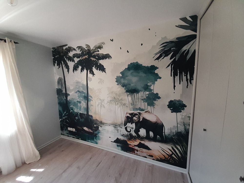 Tropische jungle in aquarel stijl