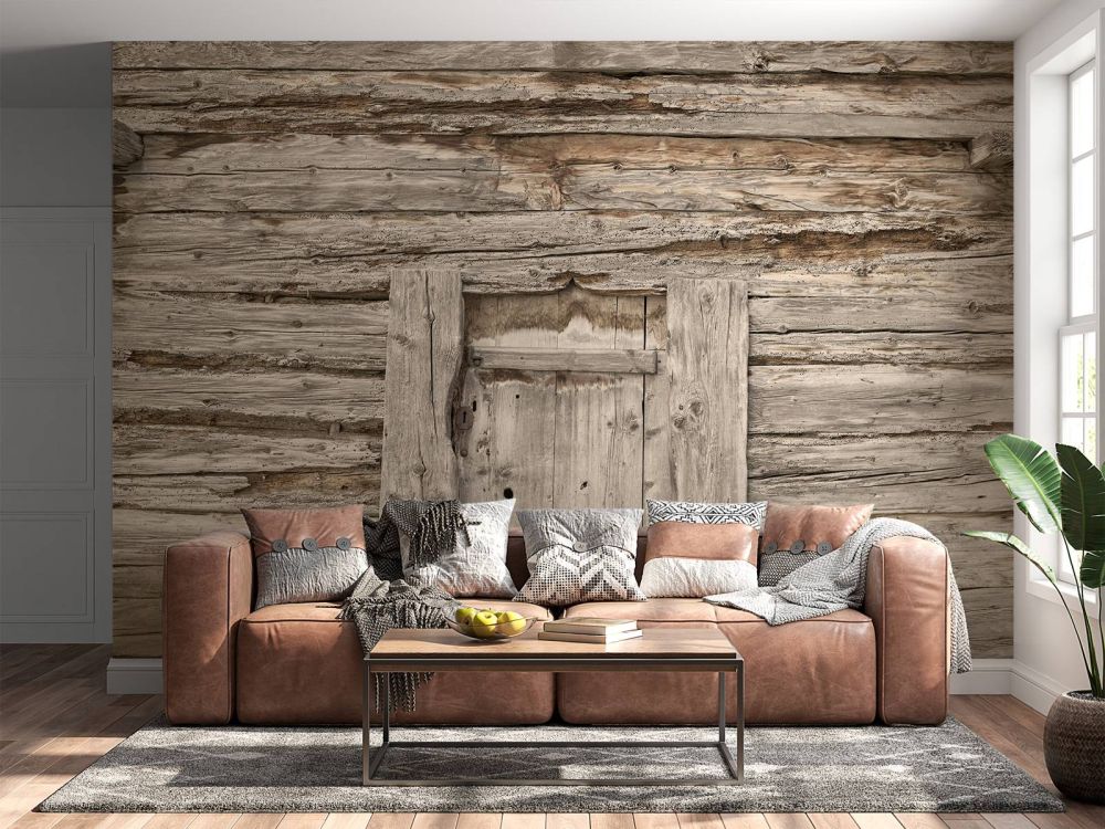 Beige planken met deurtje