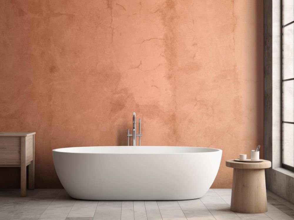 Beton met terracotta kleur