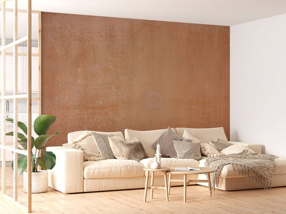 Terracotta beton met vegen