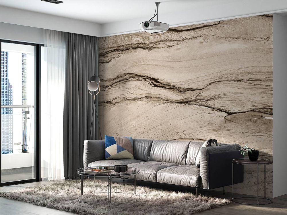 Golvend beige marmer