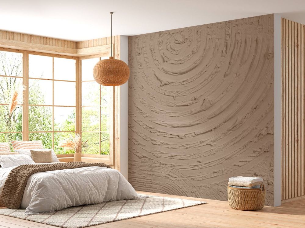 Ronde vormen en lijnen in taupe