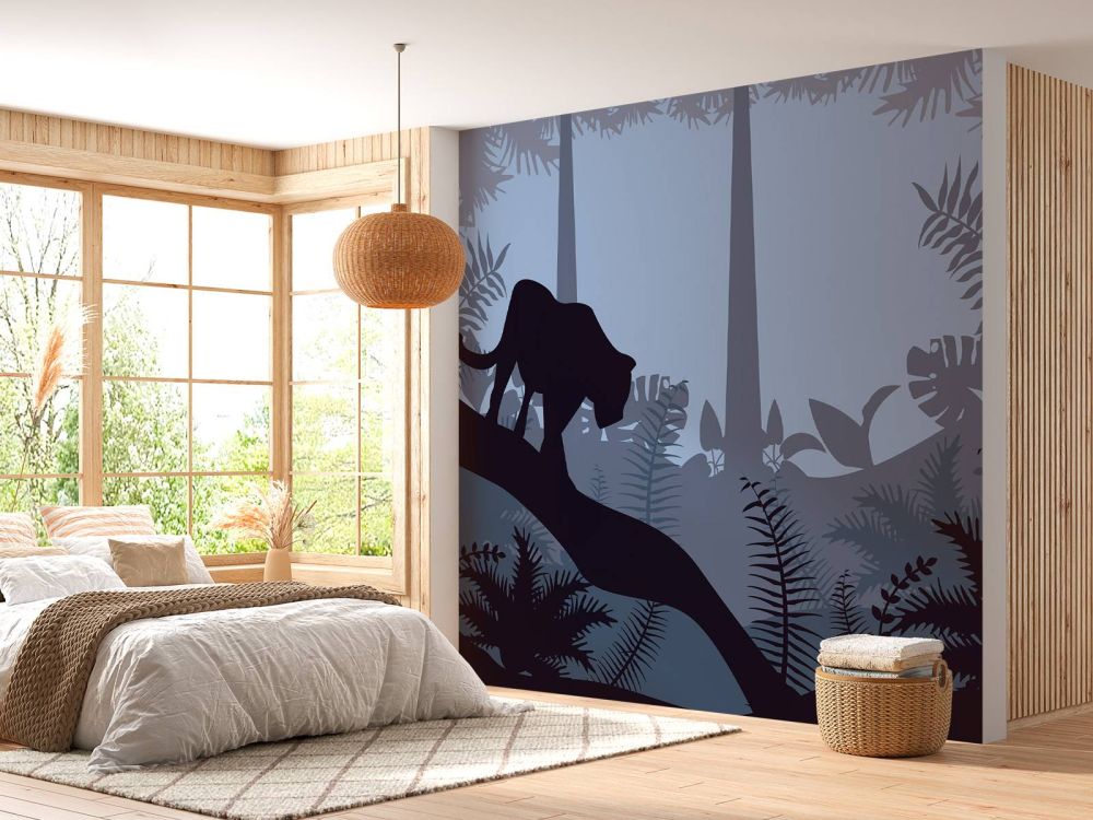 Luipaard in een blauwe jungle