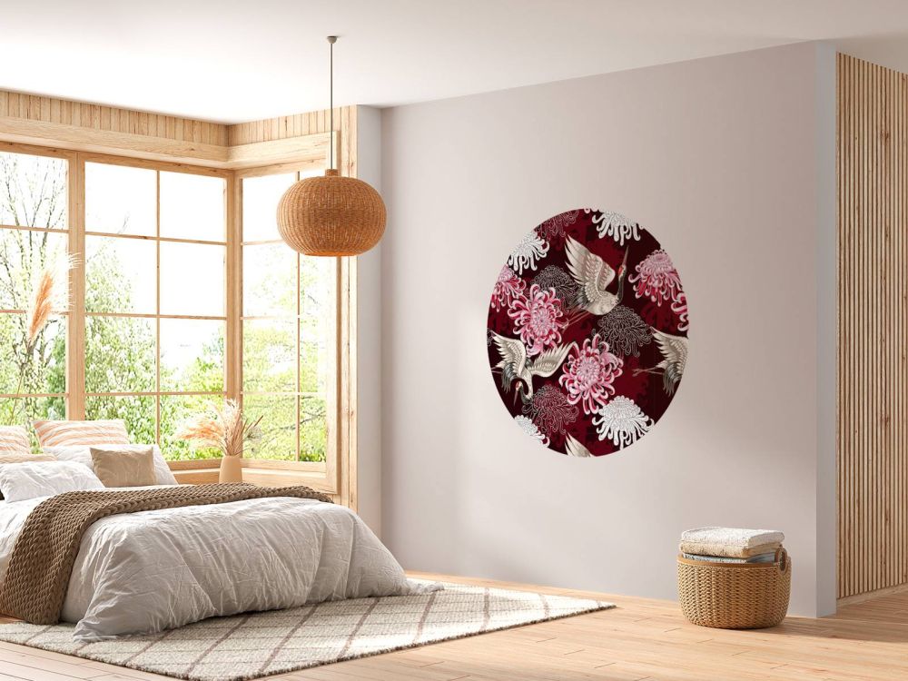 Kraanvogel patroon roze