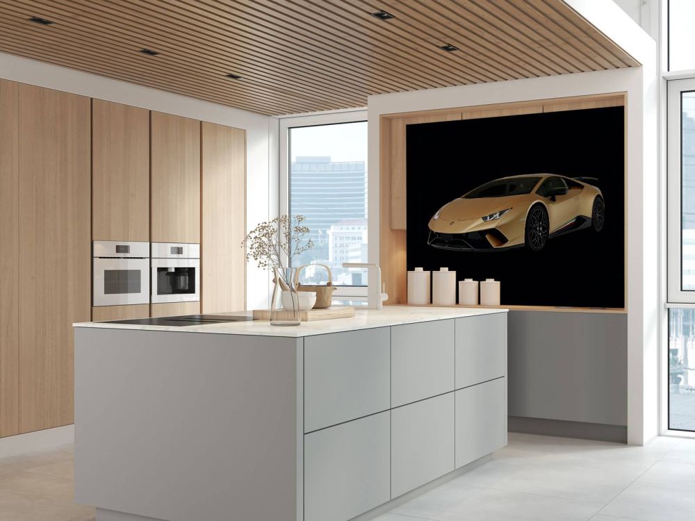 Lamborghini Huracán - Rechter voorkant, zwart