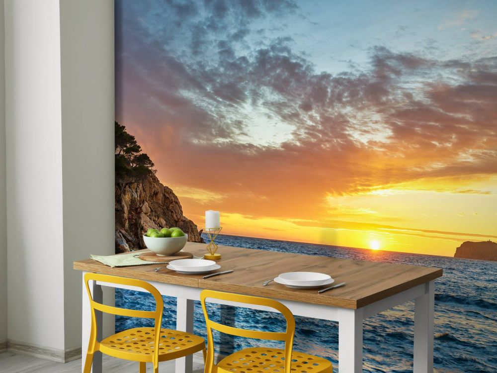 Zonsondergang op een eiland