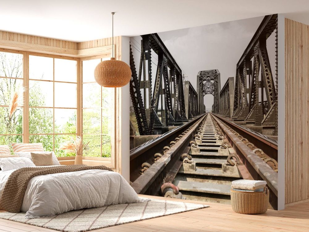 Spoorbrug van metaal