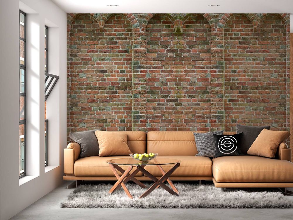 Oude muur met bogen