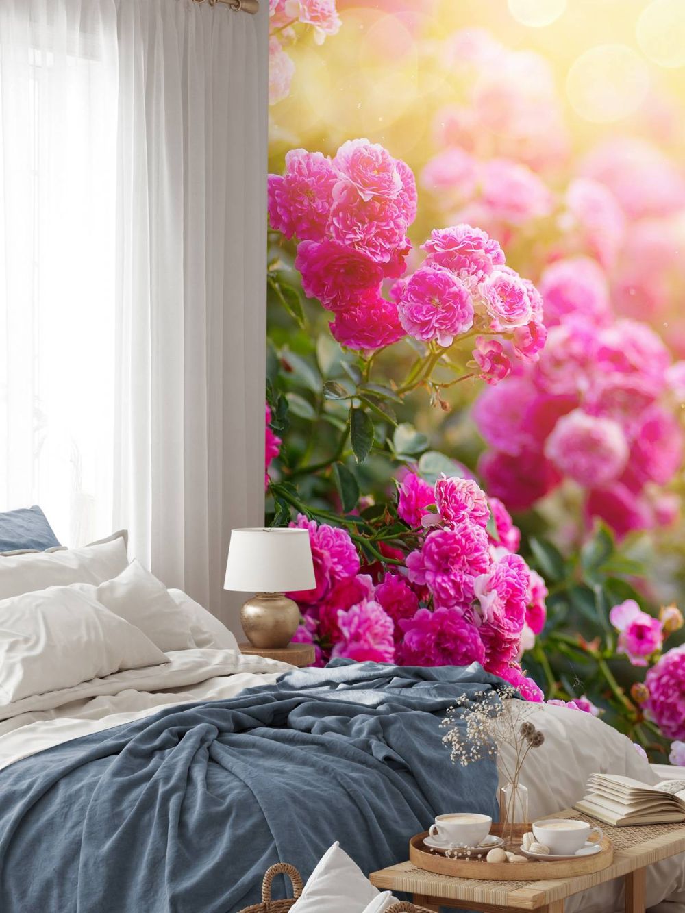 Roze rozenstruiken
