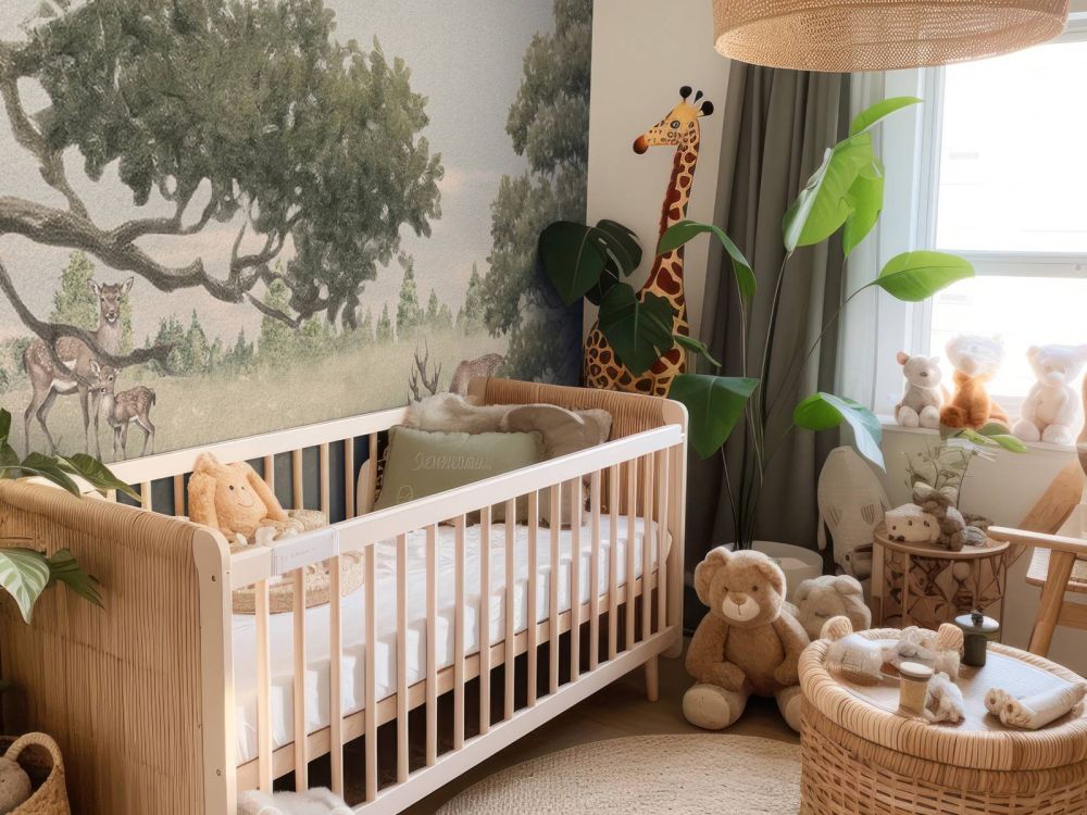 Landschap met dieren in beige