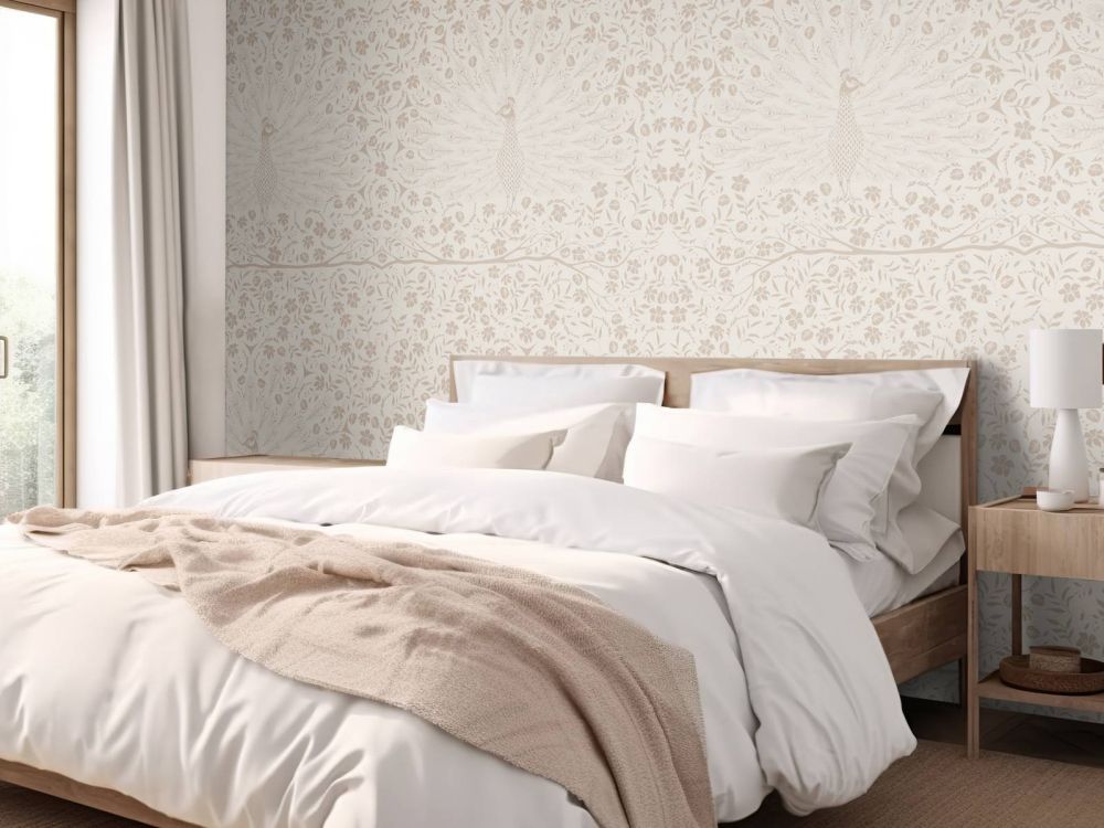 Klassiek Elegante Pauwenpracht Patroon - taupe