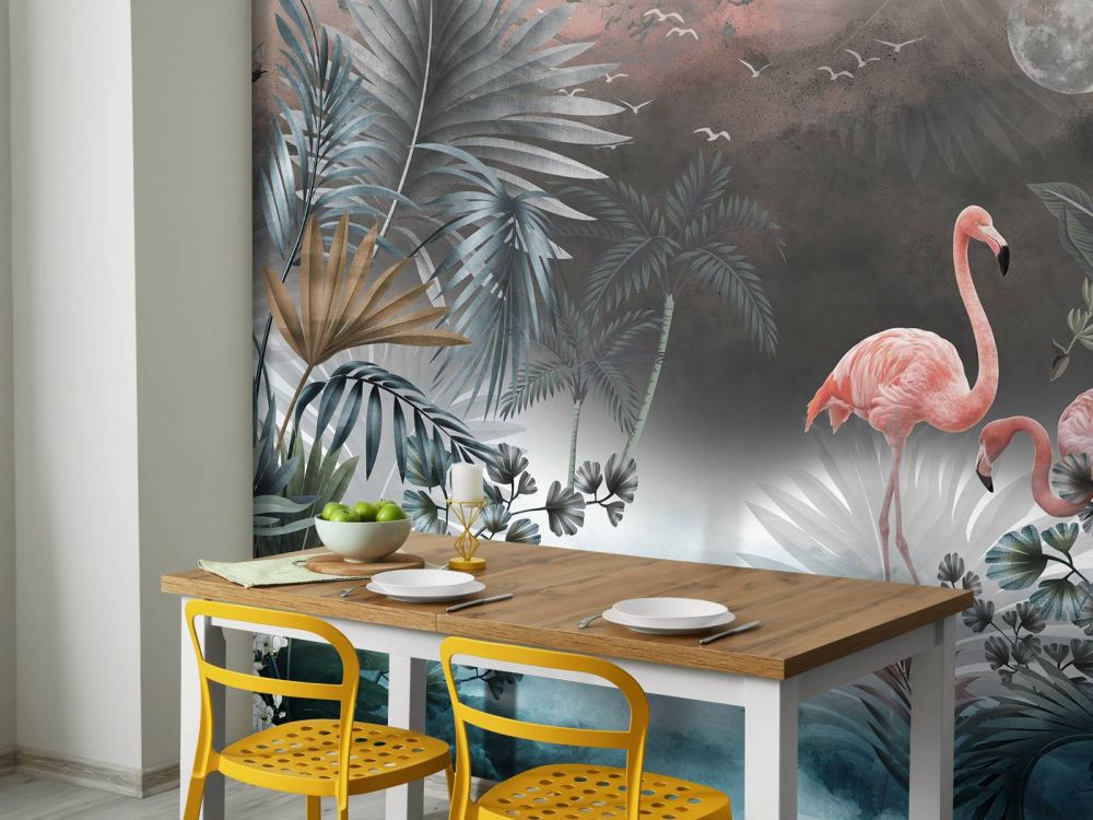 Flamingo's in de nacht